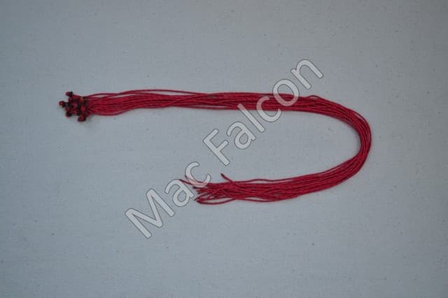 Long lace with knot, 1 meter, red, 3 mm