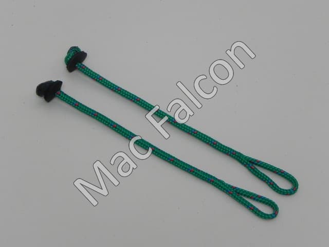 Falconry nylon paracord jesses green, 4 mm thick and 16 cm long - Mac Falcon